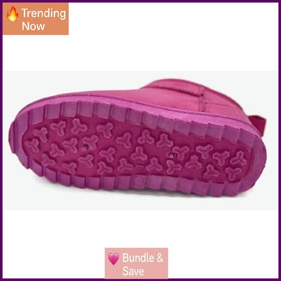 Women's Faux Fur Lined Ankle Boots Slip On Winter Slippers Indoor Outdoor - Picture 6 of 6